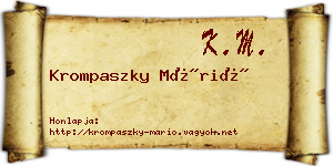 Krompaszky Márió névjegykártya